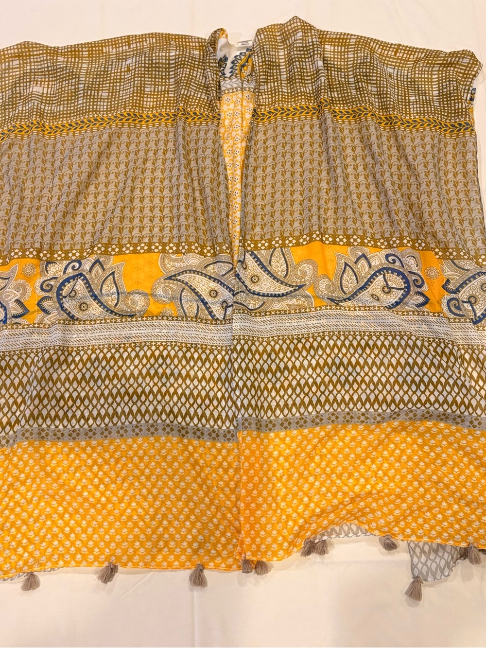 Raj Yellow and Gray Patterned Women's Swim Coverup